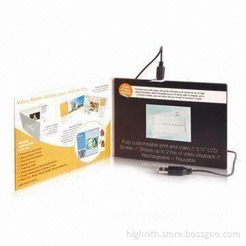 Special Video Greeting Card with 3.5-inch TFT LCD Screen, Can Unload Own Video